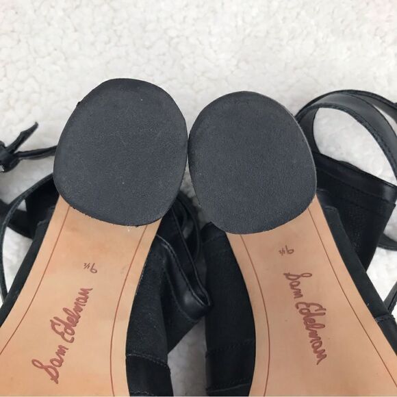 Sam Edelman Vermont Black Leather Peep Toe Cross Strap Tassel Ankle Boot - Picture 14 of 16